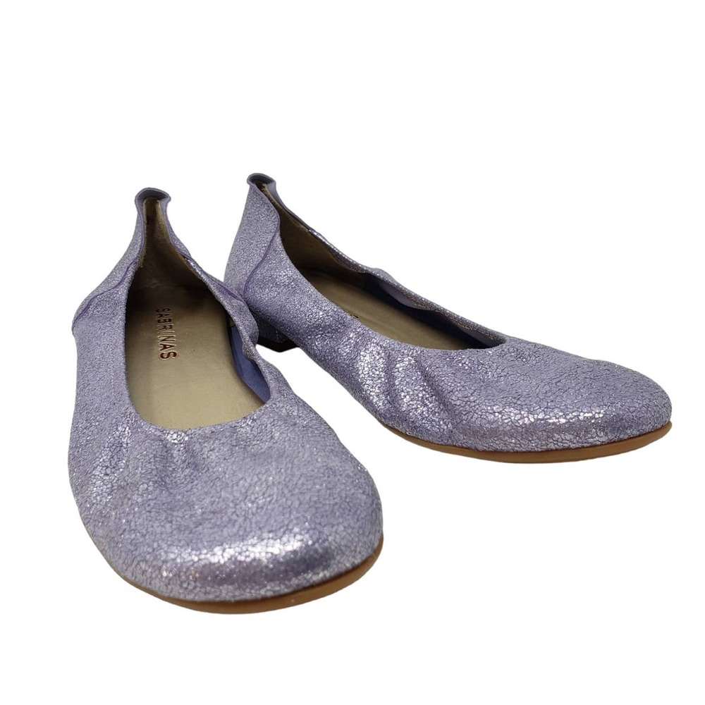 Sabrinas Lavender glitter leather low heel flats